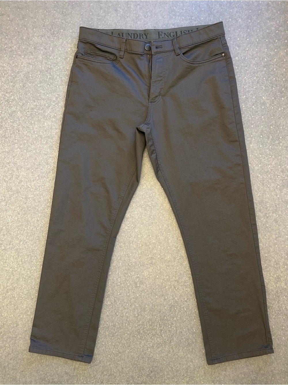 English Laundry Men's Olive Brown Stretch Chinos 32